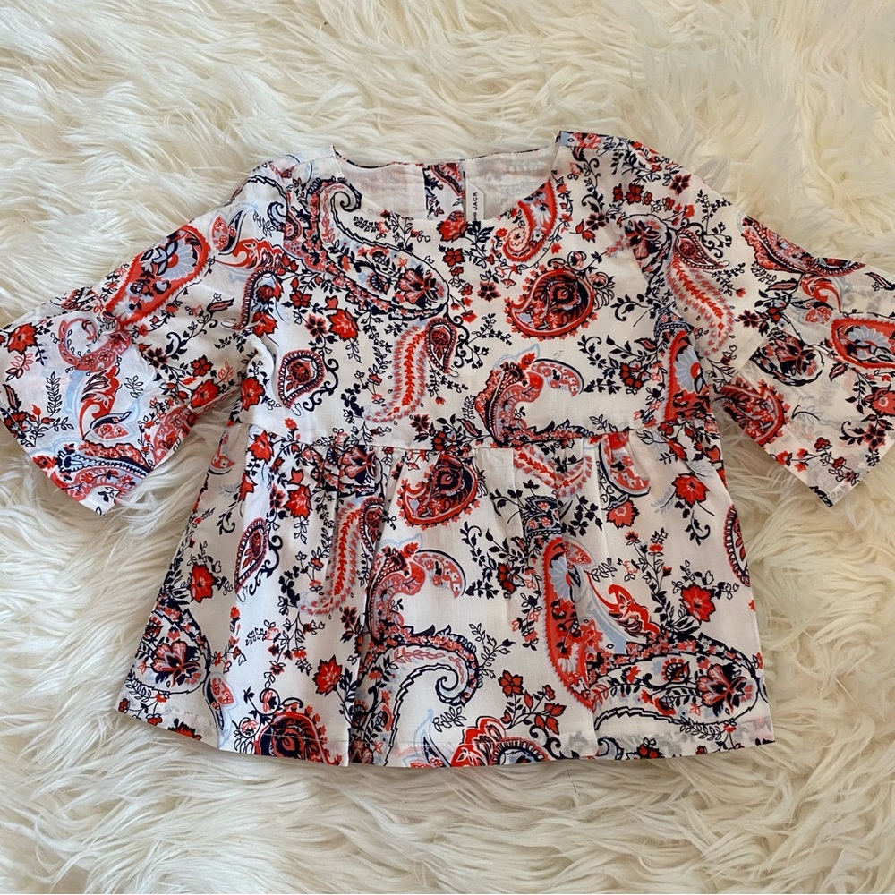Janie and Jack NWT floral Paisley lined top size 5